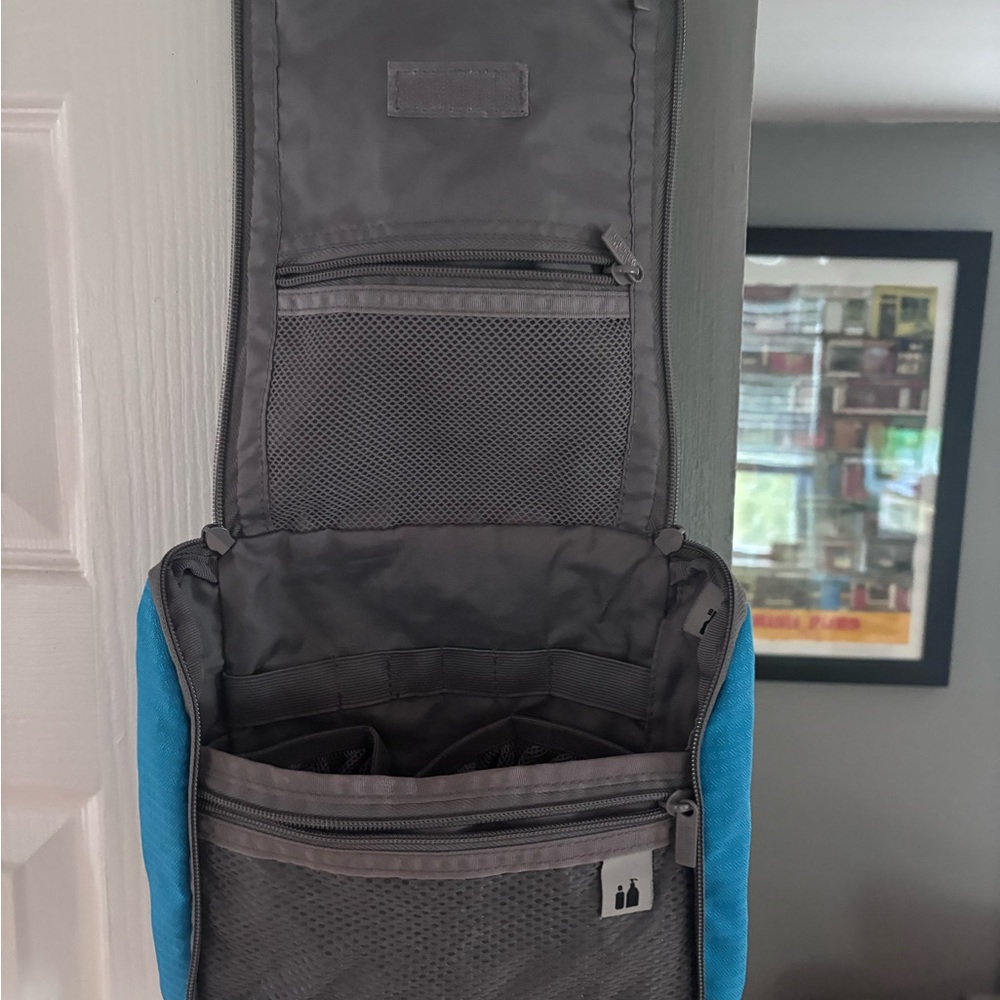 Gray and Blue Travel Toiletry Organizer